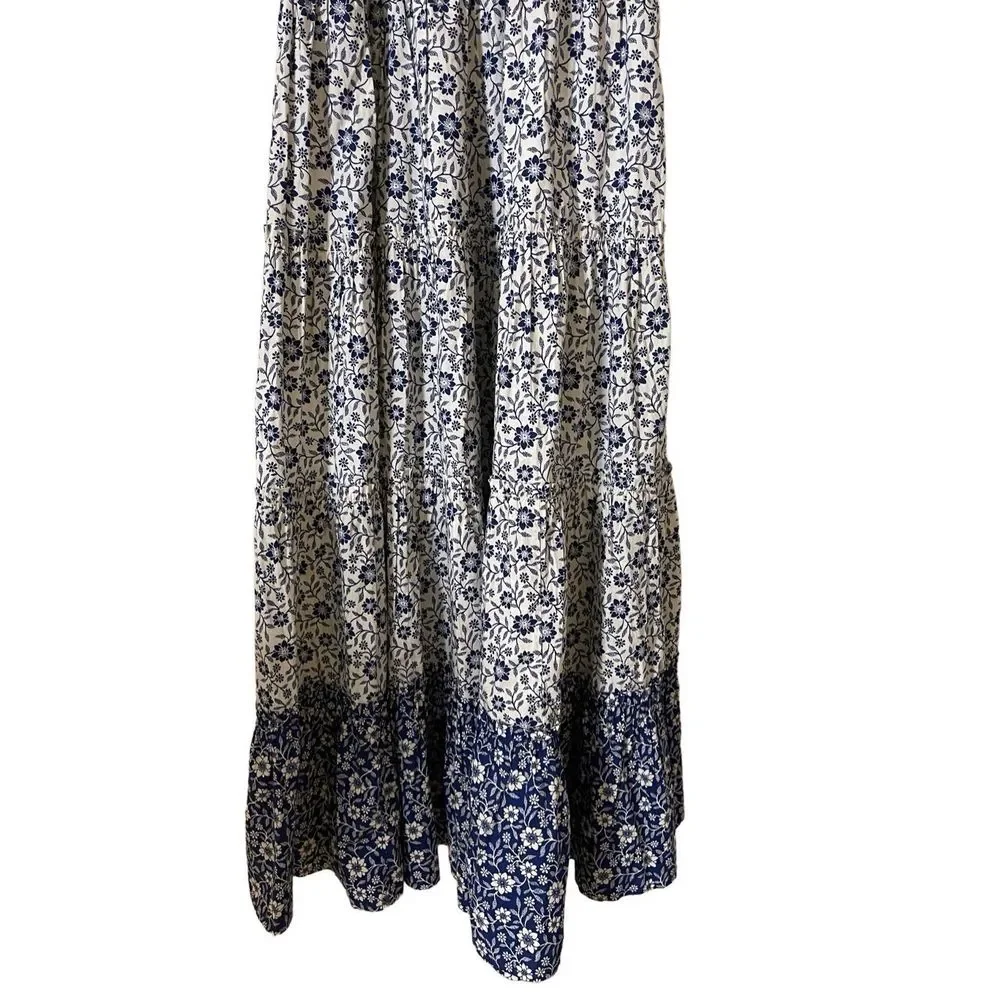 Doen Blue and White Floral Midi Dress - Picture 11 of 16